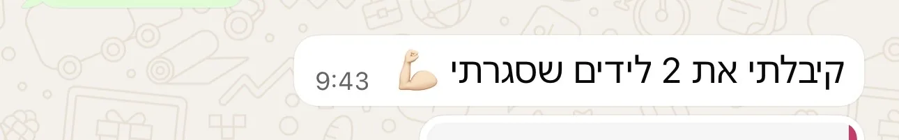 צילום מסך: 2 לידים נסגרו